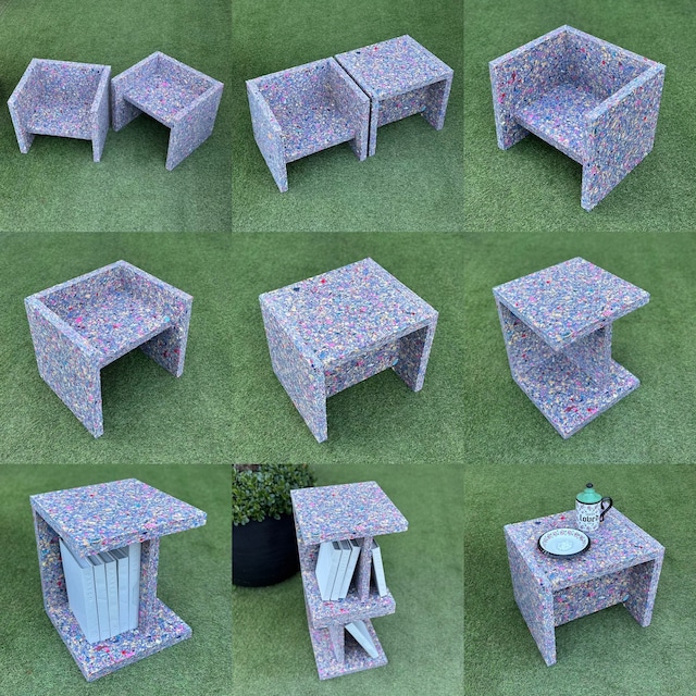 PANECO®「C-T-S-S」（chair-table-stool-shelf）| ファッションロス（廃棄衣類繊維）を家具にアップサイクル