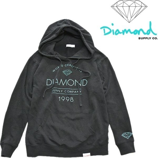 DIAMOND SUPPLY CO. プリントスウェット 大きいサイズ アメカジ ネイビー (メンズ XL)   O2835