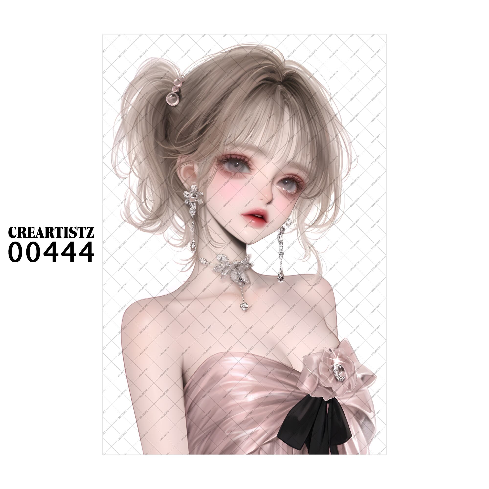 00444 ガール キュート オリジナル ペーパー/ステッカー 4枚セット CREARTISTZ