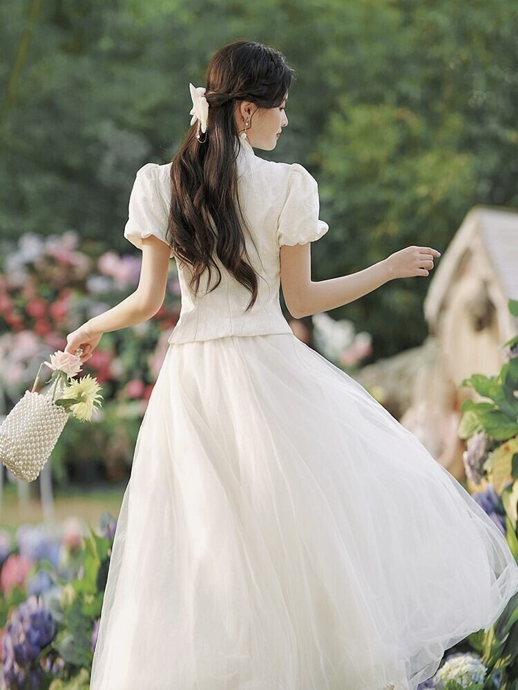 白ワンピース 大人可愛い 夏 フリル ロング丈 夏ワンピ 4WAY オフ