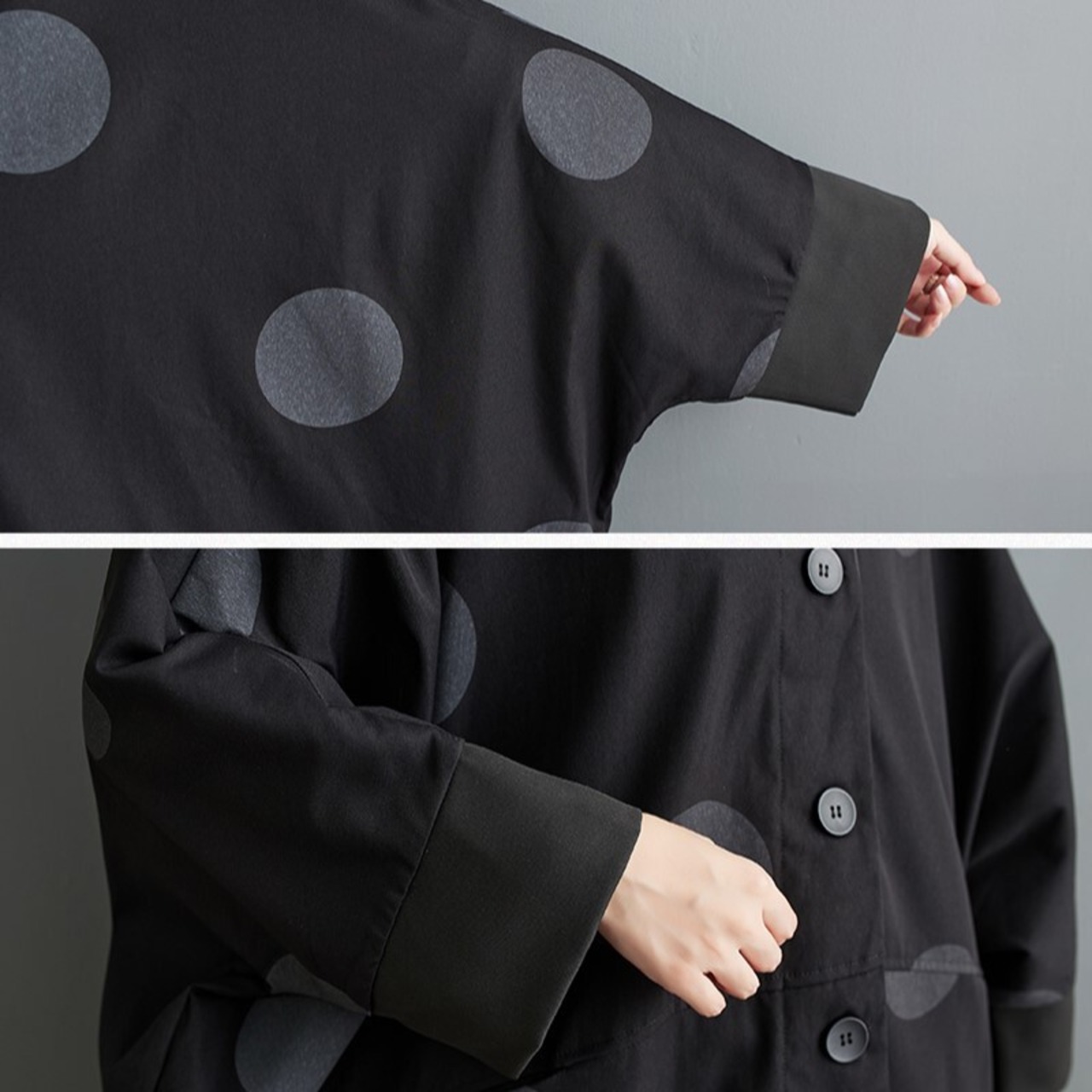 Oversized Polka Dot Long Coat / オーバーサイズ ポルカドット コート