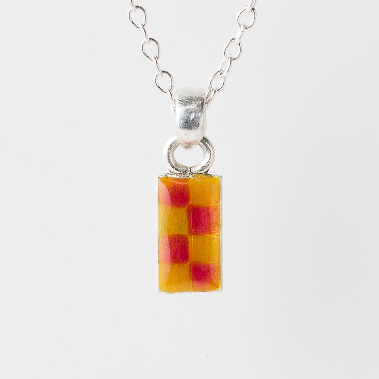CHECK red & orange - necklace -
