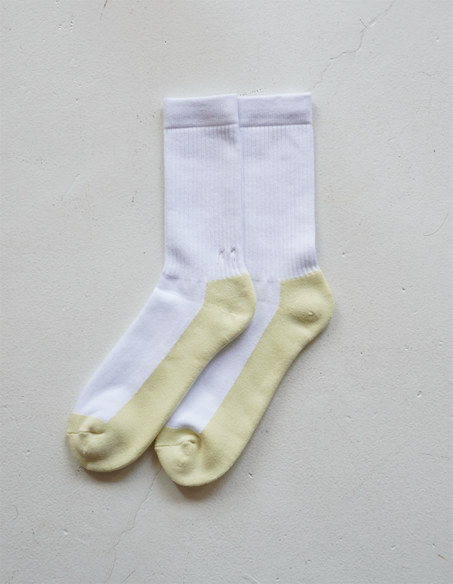 ANCELLM / 2TONE LOGO SOCKS(WHITE)