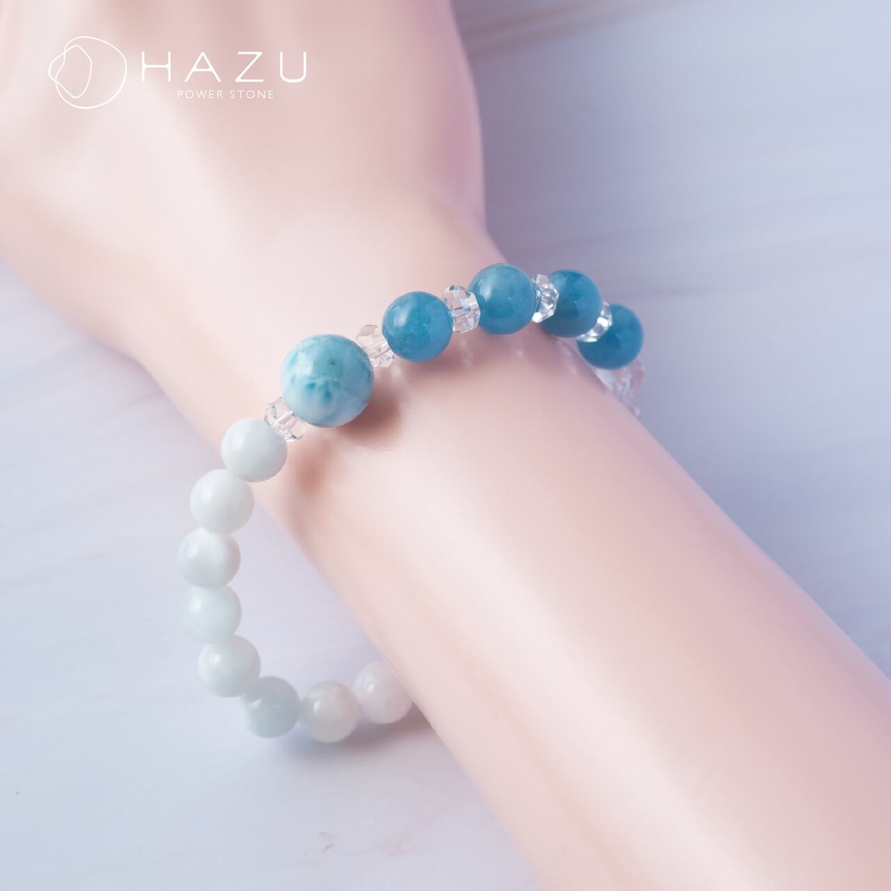 天然琥珀・天然石（アイスラリマー、アクアマリン、エレスチャル