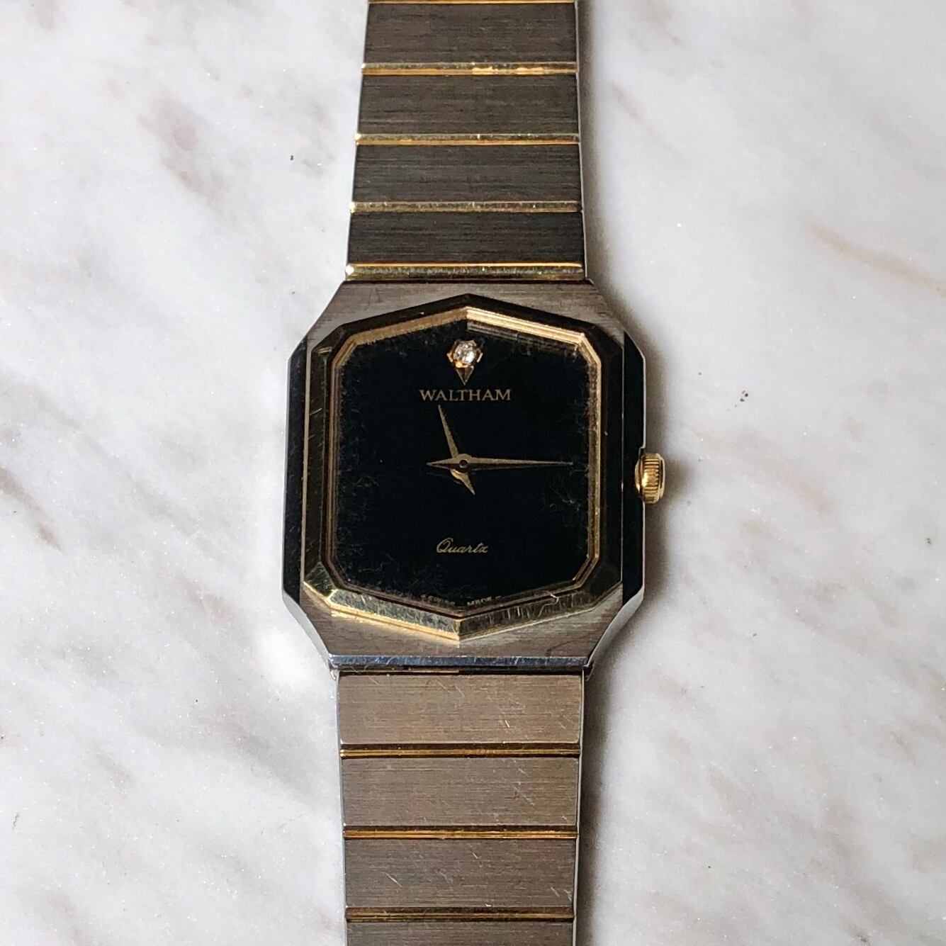 vintage WALTHAM hexagon case quartz watch | NOIR ONLINE