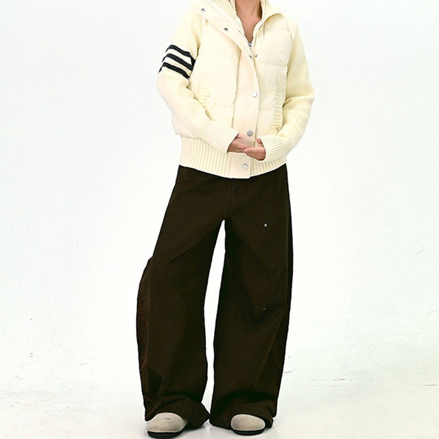 フローラルエンブロイダリーストリートワイドパンツ 2col   R01377