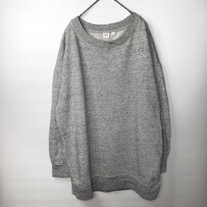 GAP　クルーネック　スウェット　裾スリット　トレーナー　霜降り　グレー