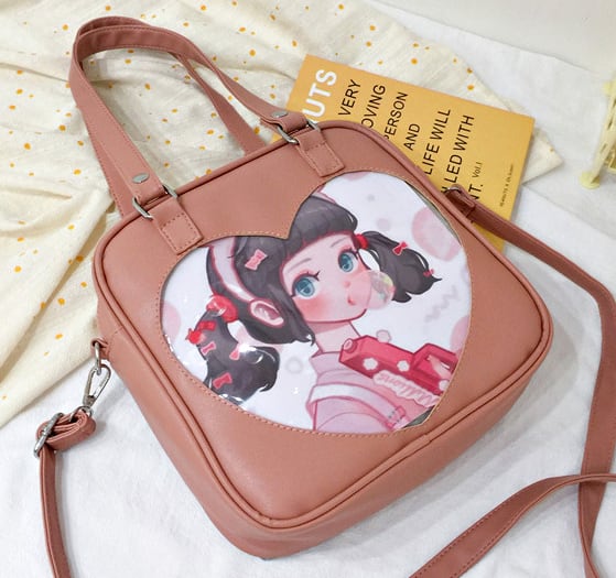 3way 痛バッグ 痛バ ハート リュック 肩掛け ショルダー フェイク