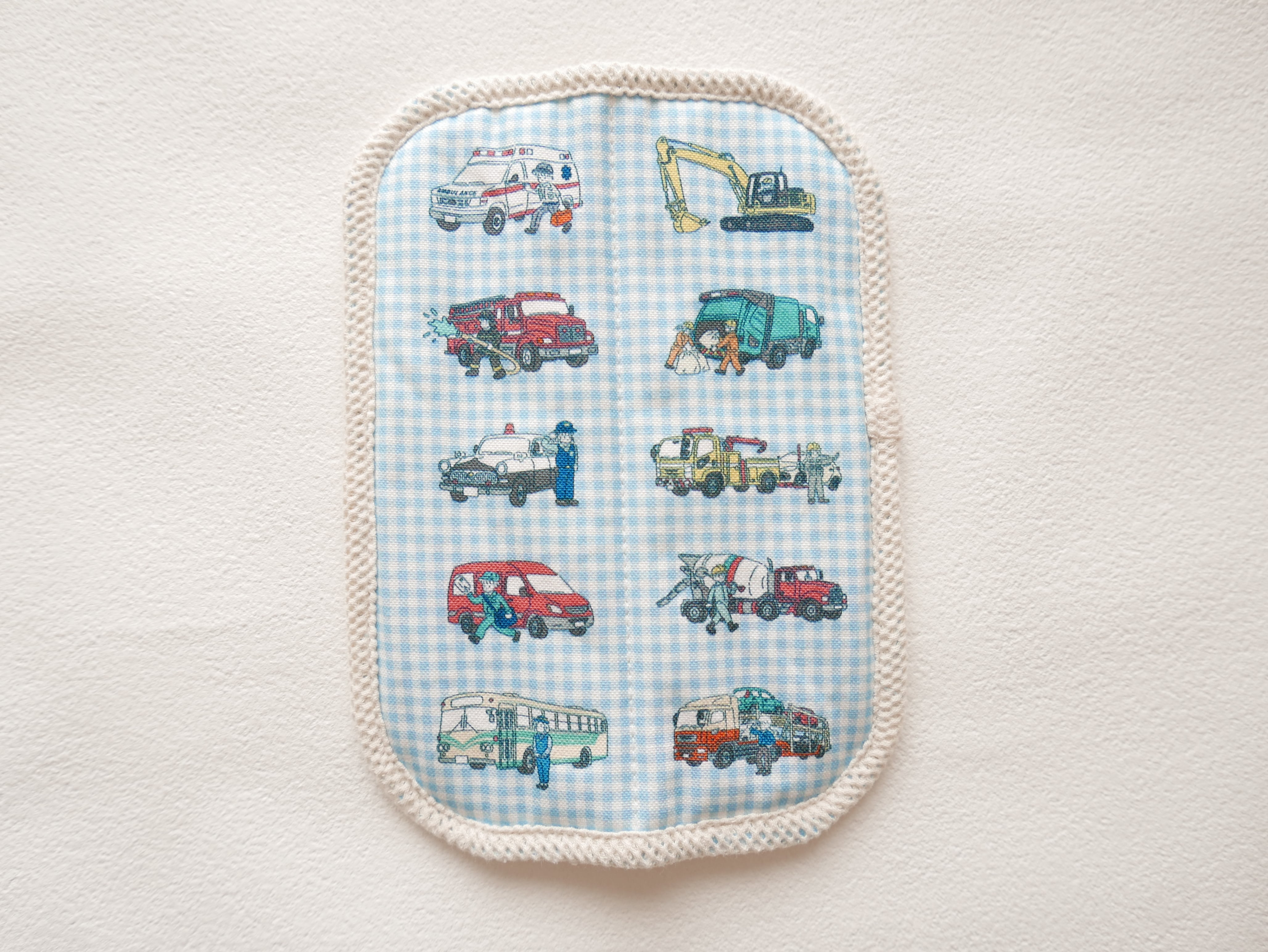 肩紐カバー(単品)／はたらく車と人（スカイブルー） | Le bonheur d'Emile