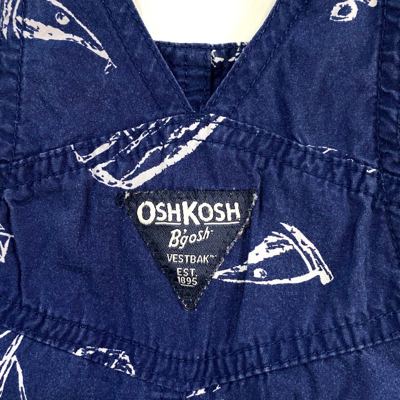 kids】オシュコシュ ヨット柄 総柄 オーバーオール キッズ18ヵ月 kids】オシュコシュ ヨット柄 総柄 オーバーオール キッズ18ヵ月