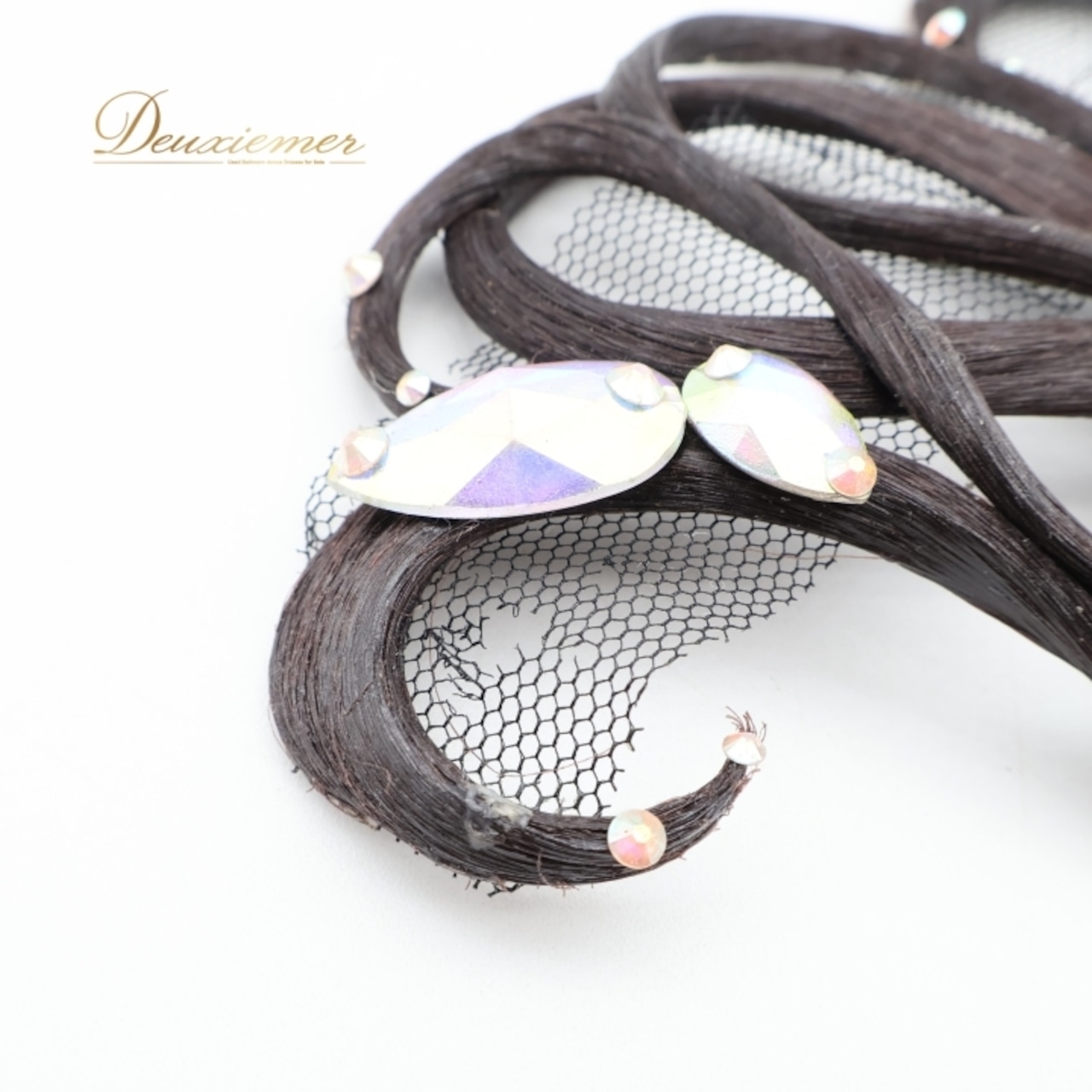 社交ダンス 小物 多美咲 ヘアオーナメント ビジュー ヘアアクセサリー つけ毛 つけ髪 デモ 競技 パーティ 発表会 ブラック系 ブラウン系 ヘアスタイル ダンス衣装 オシャレ コサージュ クリスタル ヘアセット フェスティバル