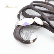 社交ダンス 小物 多美咲 ヘアオーナメント ビジュー ヘアアクセサリー つけ毛 つけ髪 デモ 競技 パーティ 発表会 ブラック系 ブラウン系 ヘアスタイル ダンス衣装 オシャレ コサージュ クリスタル ヘアセット フェスティバル