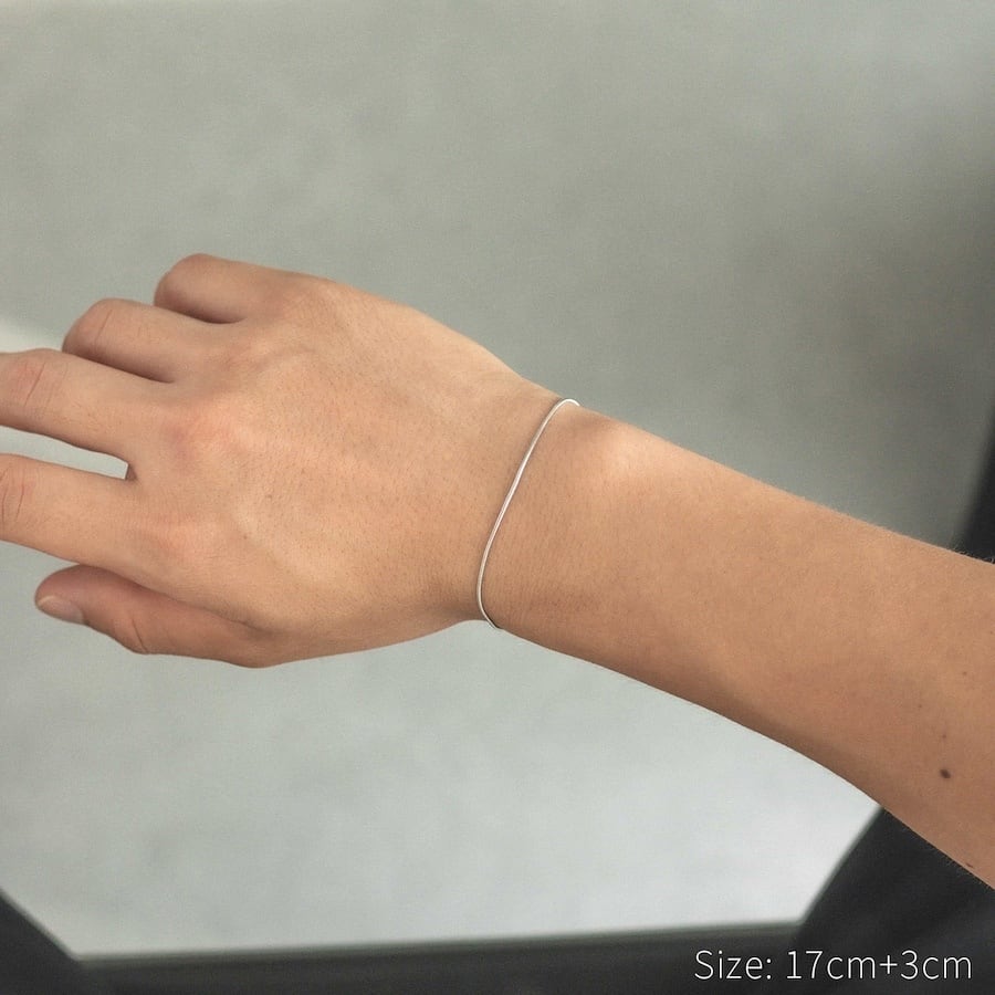 thin snake bracelet (silver) #b26 | garcia