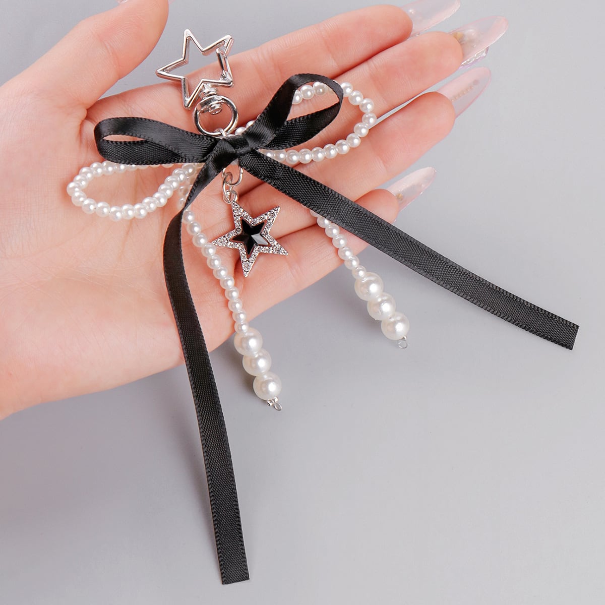 星リボンパール》Y2K・キーホルダー・バッグチャーム・ストラップ(全2