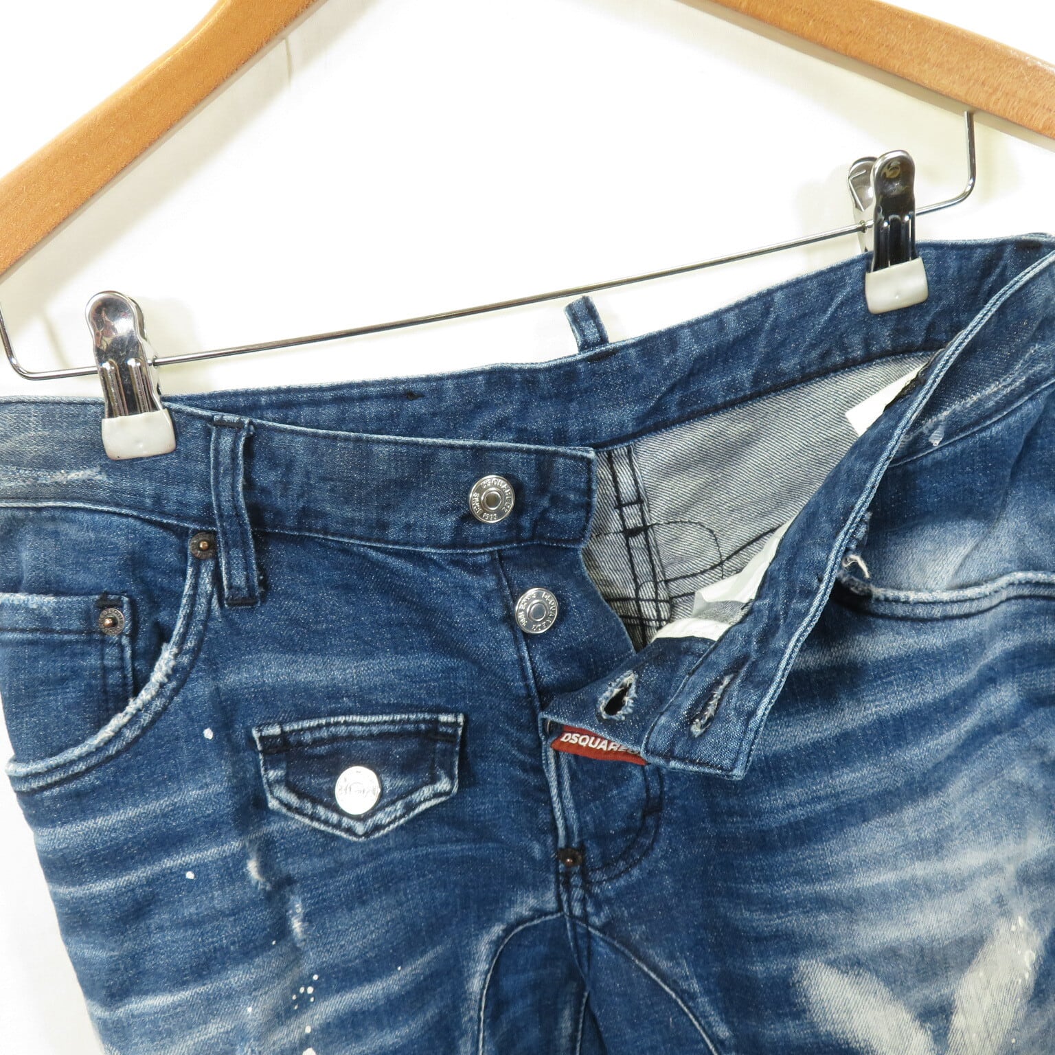 DSQUARED2 ペイント ダメージ加工 スキニー デニムパンツ DSQUARED2 ペイント ダメージ加工 スキニー デニムパンツ