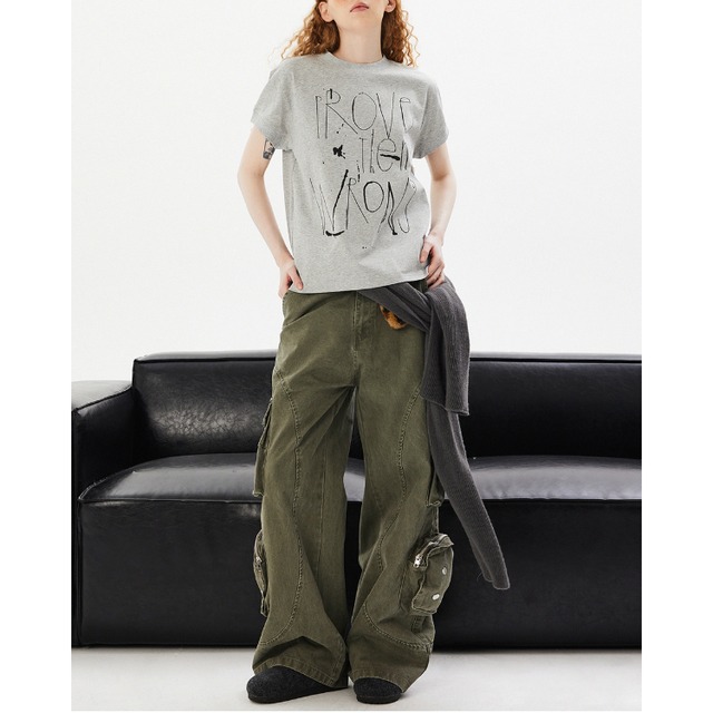 hand-drawn logo short-sleeve tee　手描き風ロゴ半袖ティー　J1044
