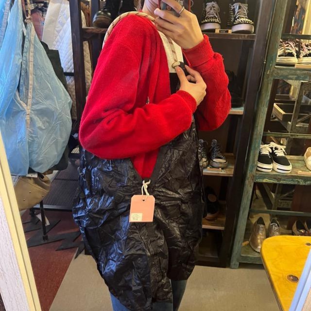 France Parachute shoulder bag Black dyed　フランス　パラシュートショルダーバッグバッグ ブラック染　ショルダーバッグ
