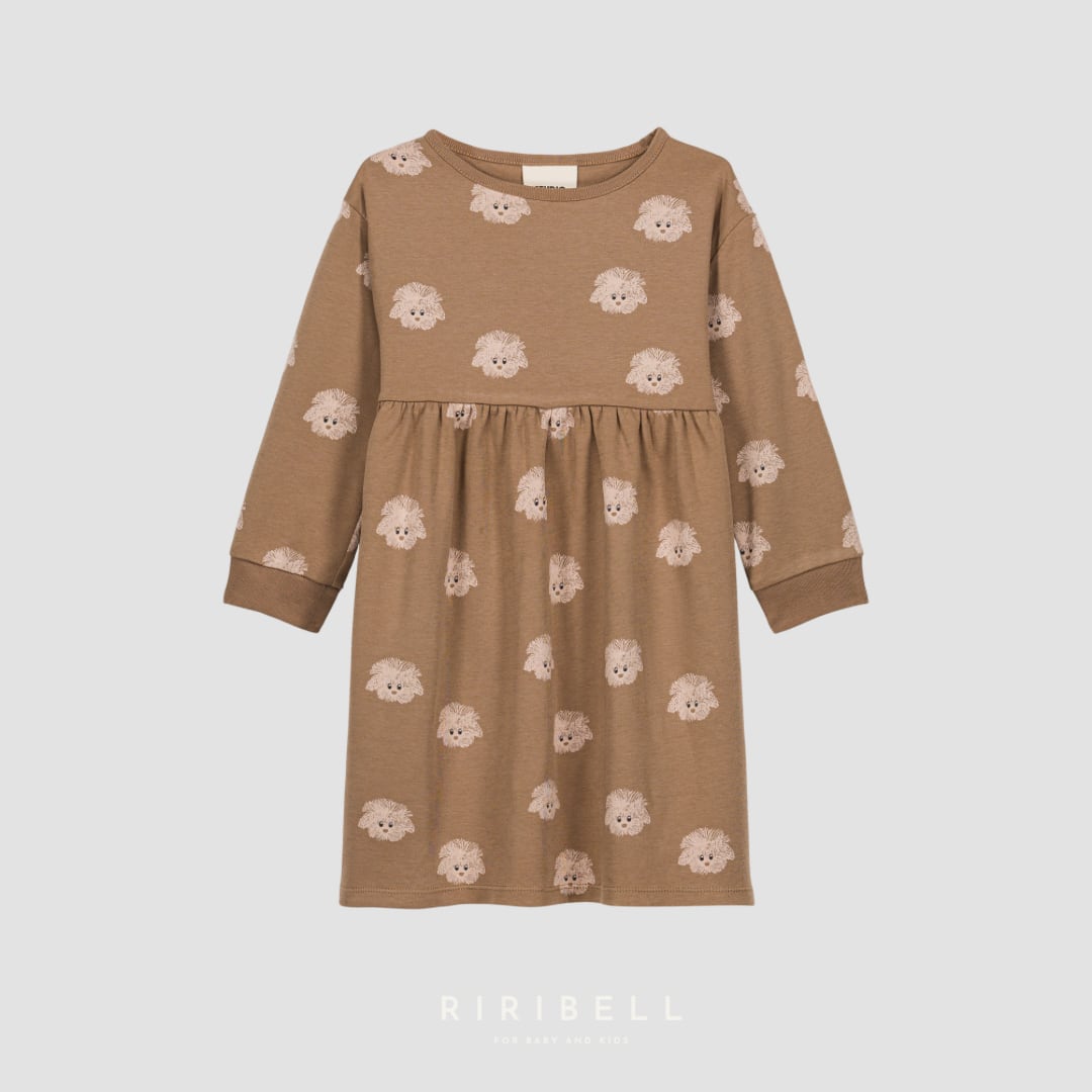 【STUDIO BOHEME】HOY DRESS - MOCHA / DOGS <24M>