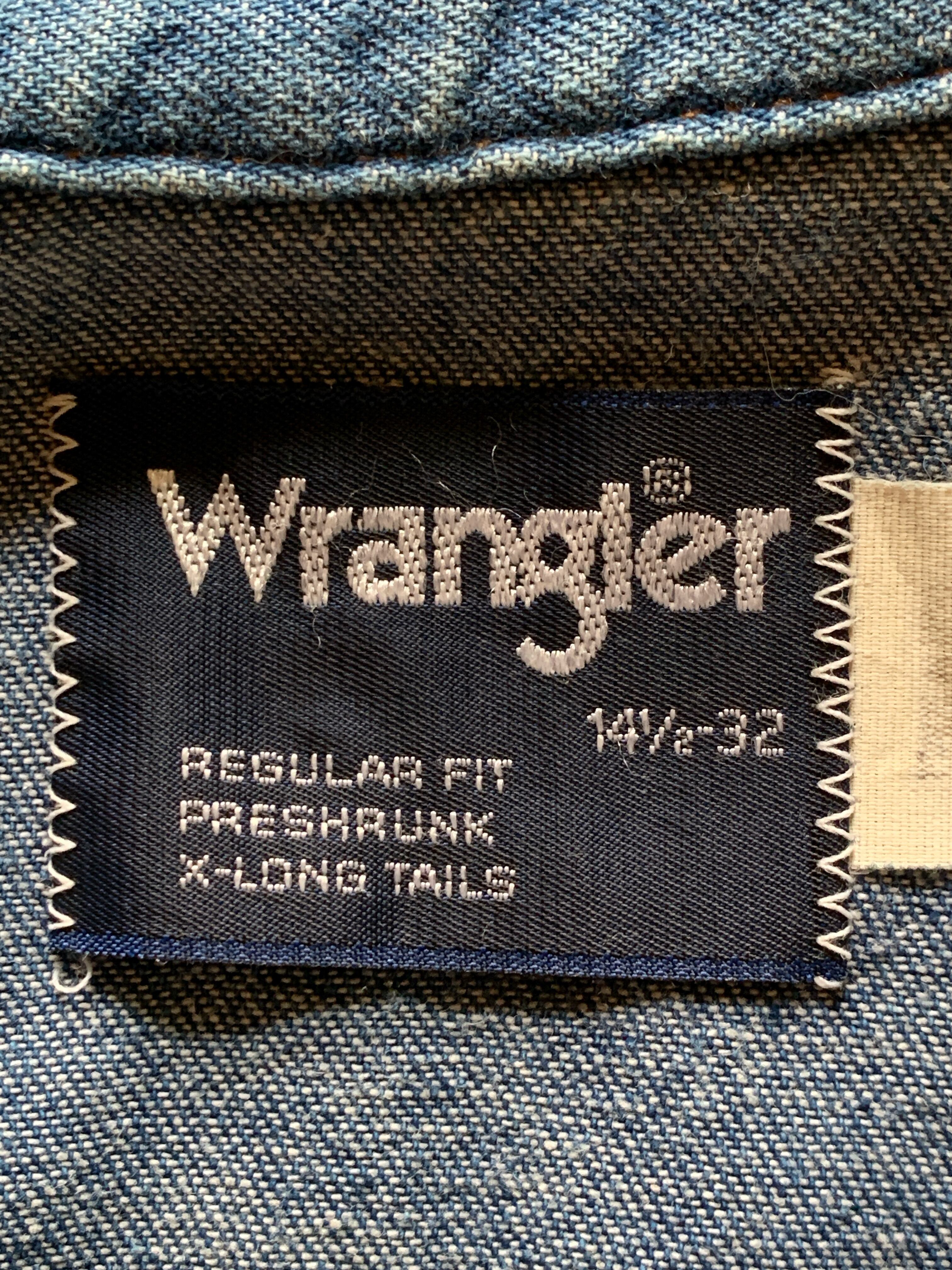 80's Wrangler 70127MW デニムウエスタンシャツ 表記(14 1/2-32)