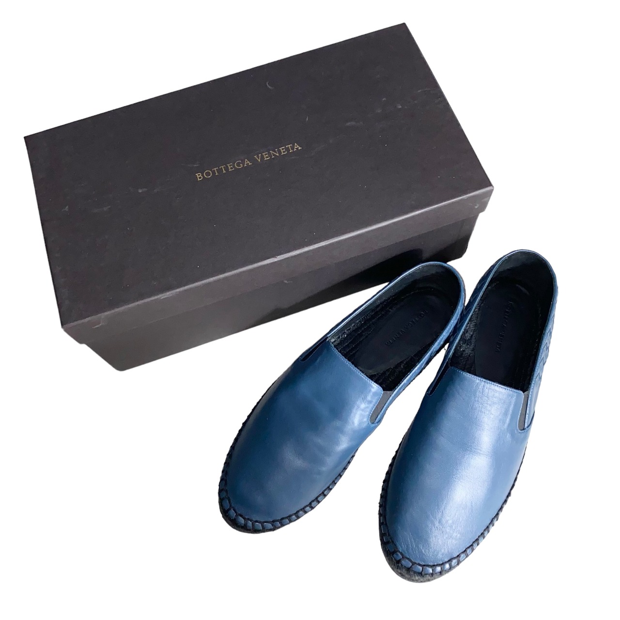 BOTTEGA VENETA blue leather espadrilles shoes