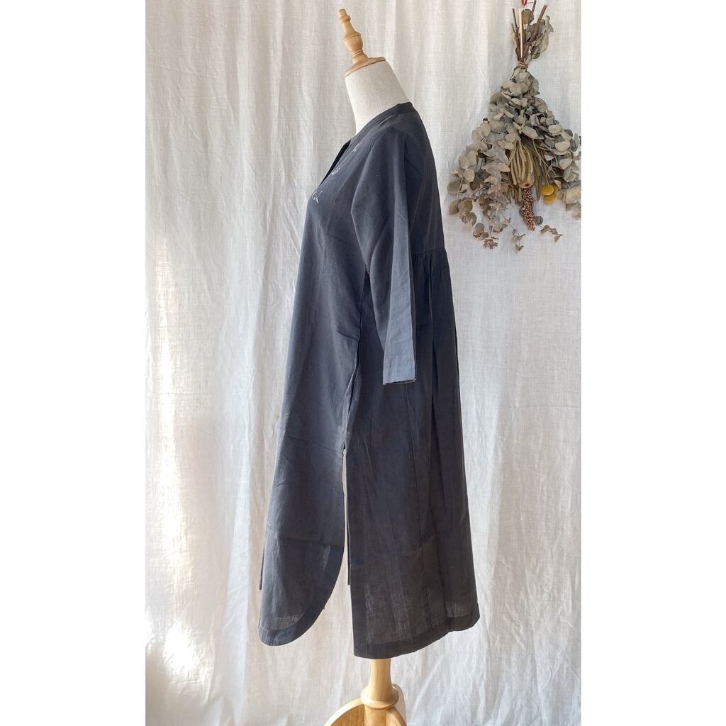 Partial Embroidery Kurta 鶴刺繍 コットン クルタ インド クルタ