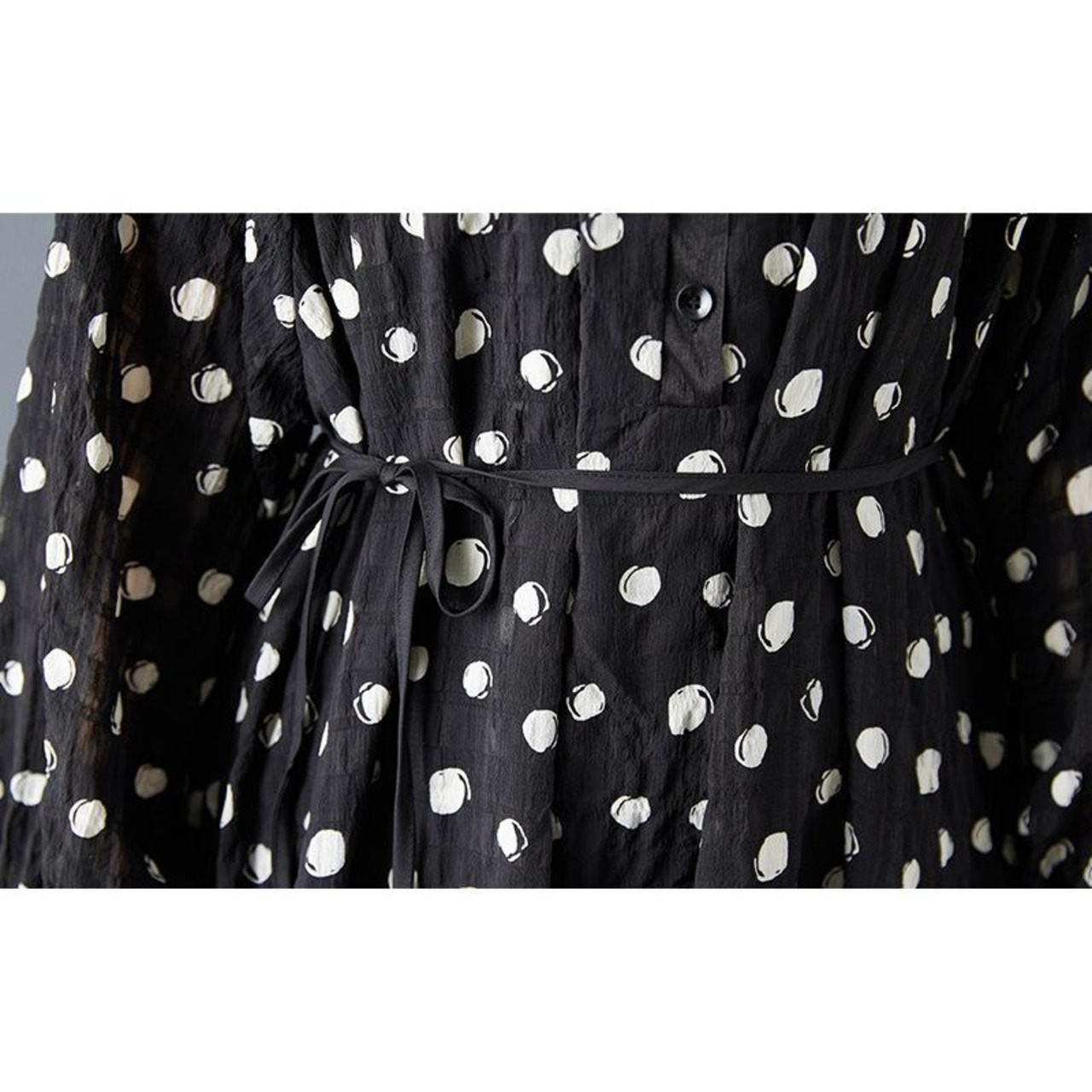 ドット柄 上品シルエット ワンピース  00247
