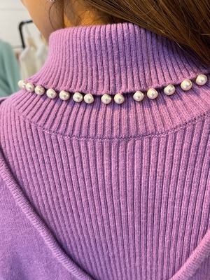 ガレナ galena GALENA　パール付きニット 前後着用可能