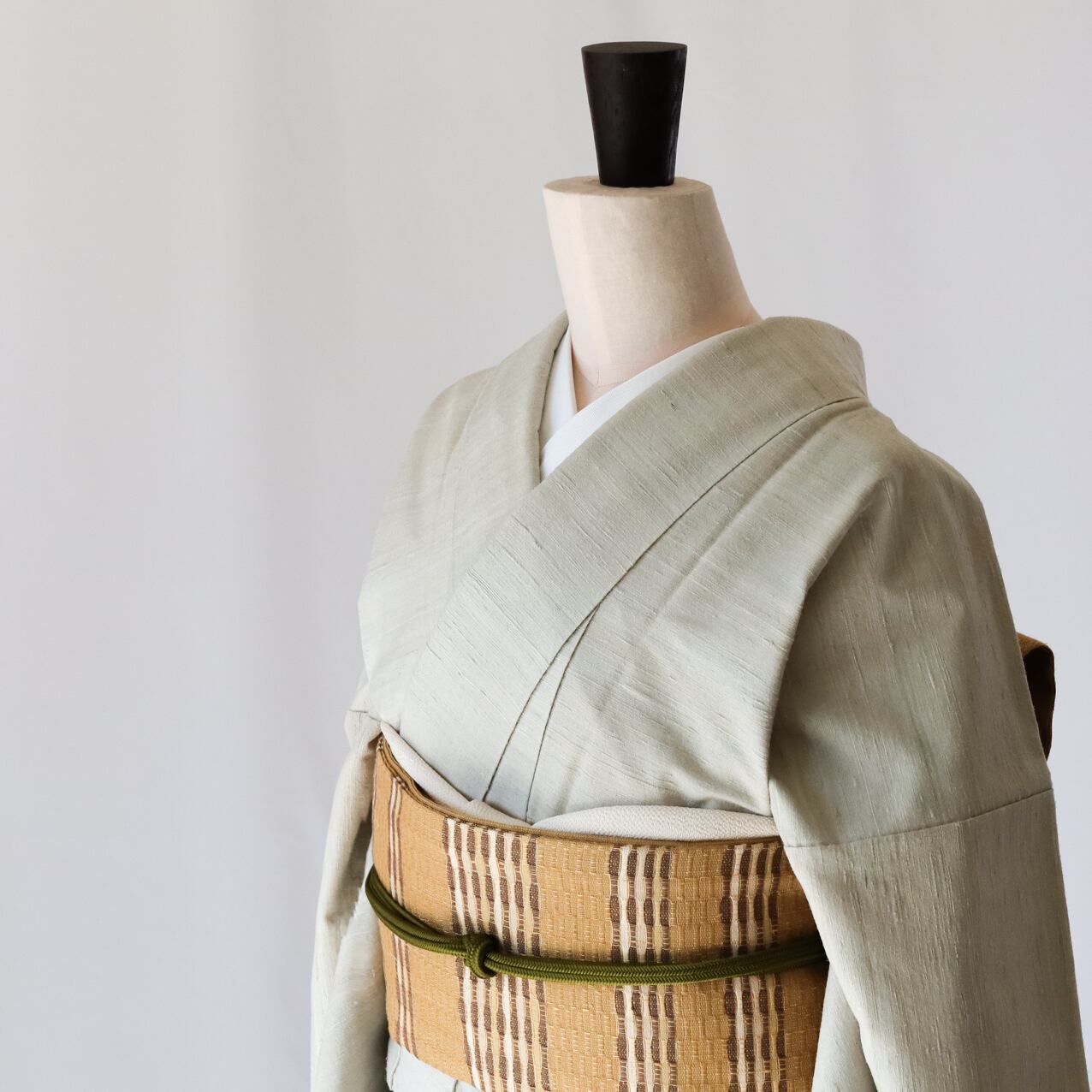 紬（袷）ムガシルク／身幅広め・手縫い仕立て・美品！ | SELECT KIMONO 