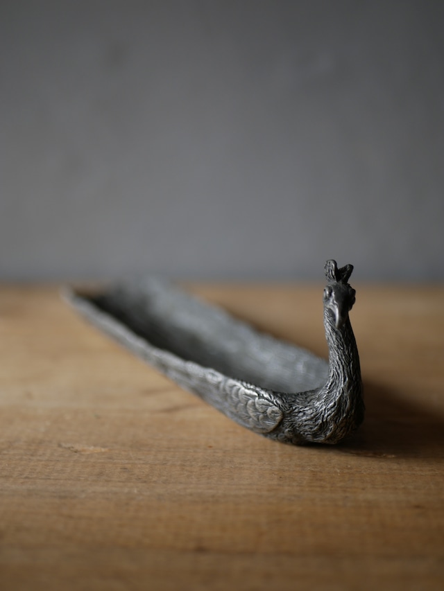 孔雀のヴィドポシェ　小物トレイ　フランスアンティーク　ブロカントのある暮らし　クジャク