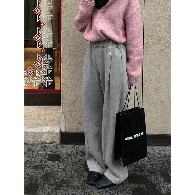 Button design sweatpants S1582