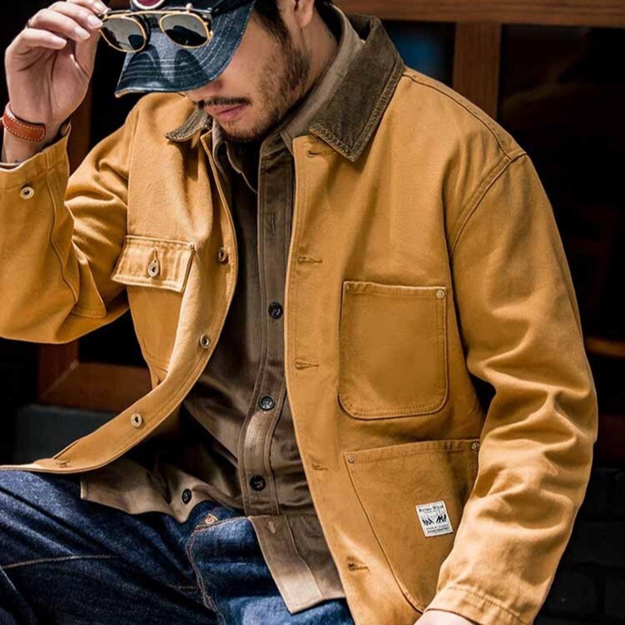 【UNISEX】 Retro Cotton Canvas Jacket / ユニセックス レトロ キャンバス ジャケット