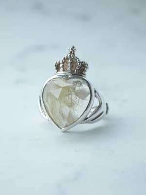 Rutilated Quartz Claddagh Ring