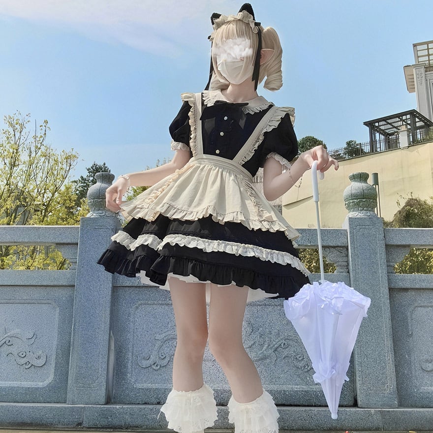 クラシカルメイド服 ミドル丈 ヴィクトリアン 英国風 メイドカフェ