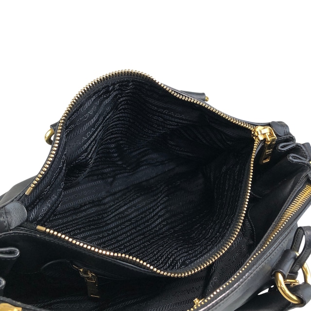 PRADA プラダ ショルダーバッグ ブラック ロゴ レザー ボストンバッグ vintage ヴィンテージ オールド k82hca