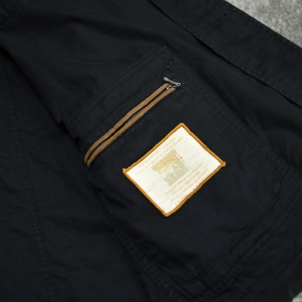 design 4pocket black linen jacket