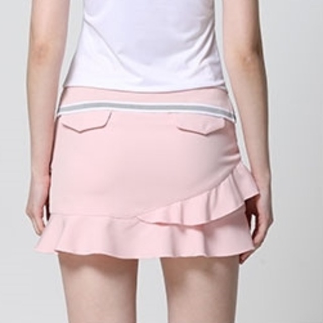 ホワイトポロシャツ　カラースカート　セットアップ