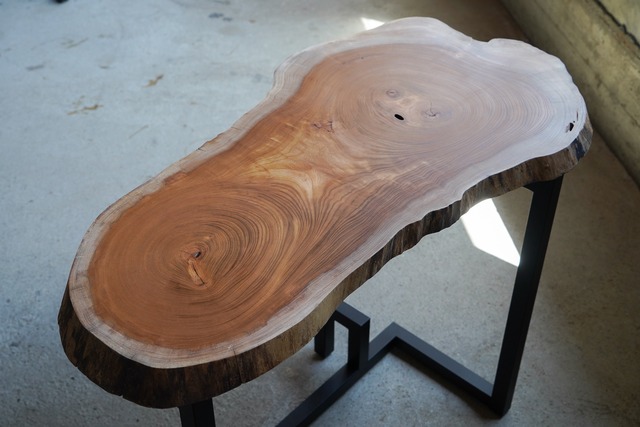 欅の輪切り 一枚板PCデスク