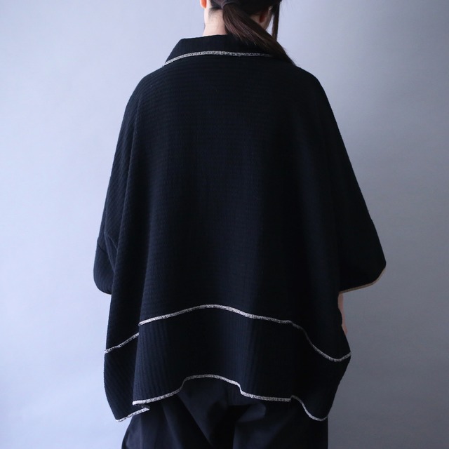 super wide over silhouette waffle fabric h/s shirt jacket