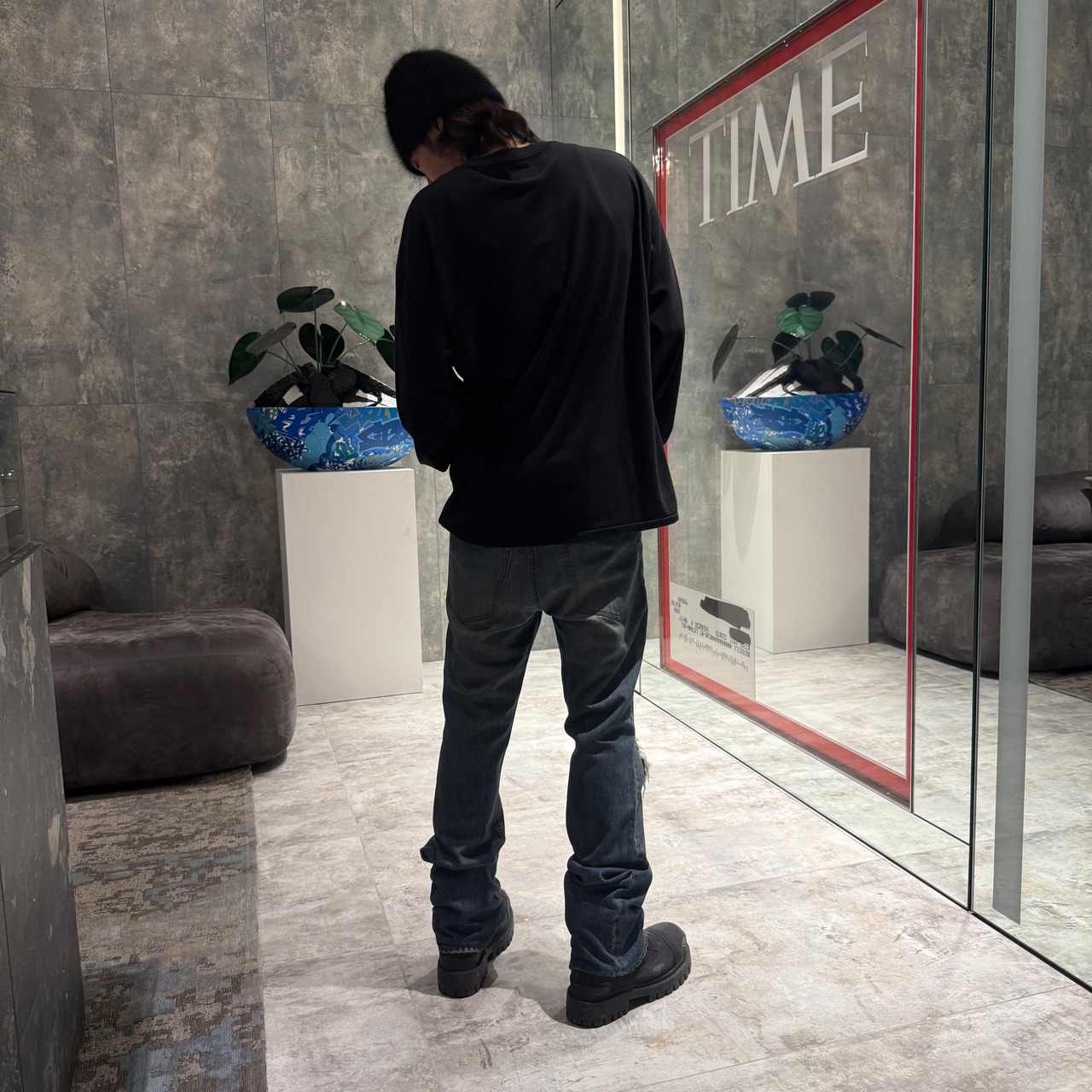 【KAMIYA】Distressed Slim Bootcut Jeans - 12