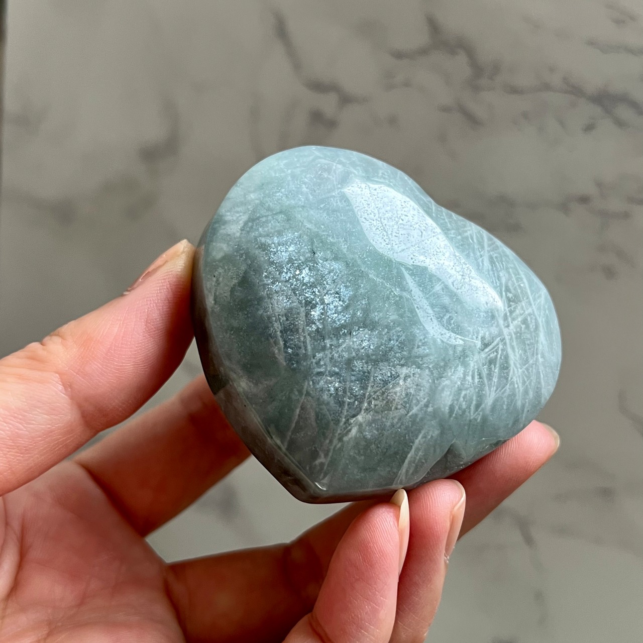 アクアマリン＊ハート1＊天然石インテリア＊置き物