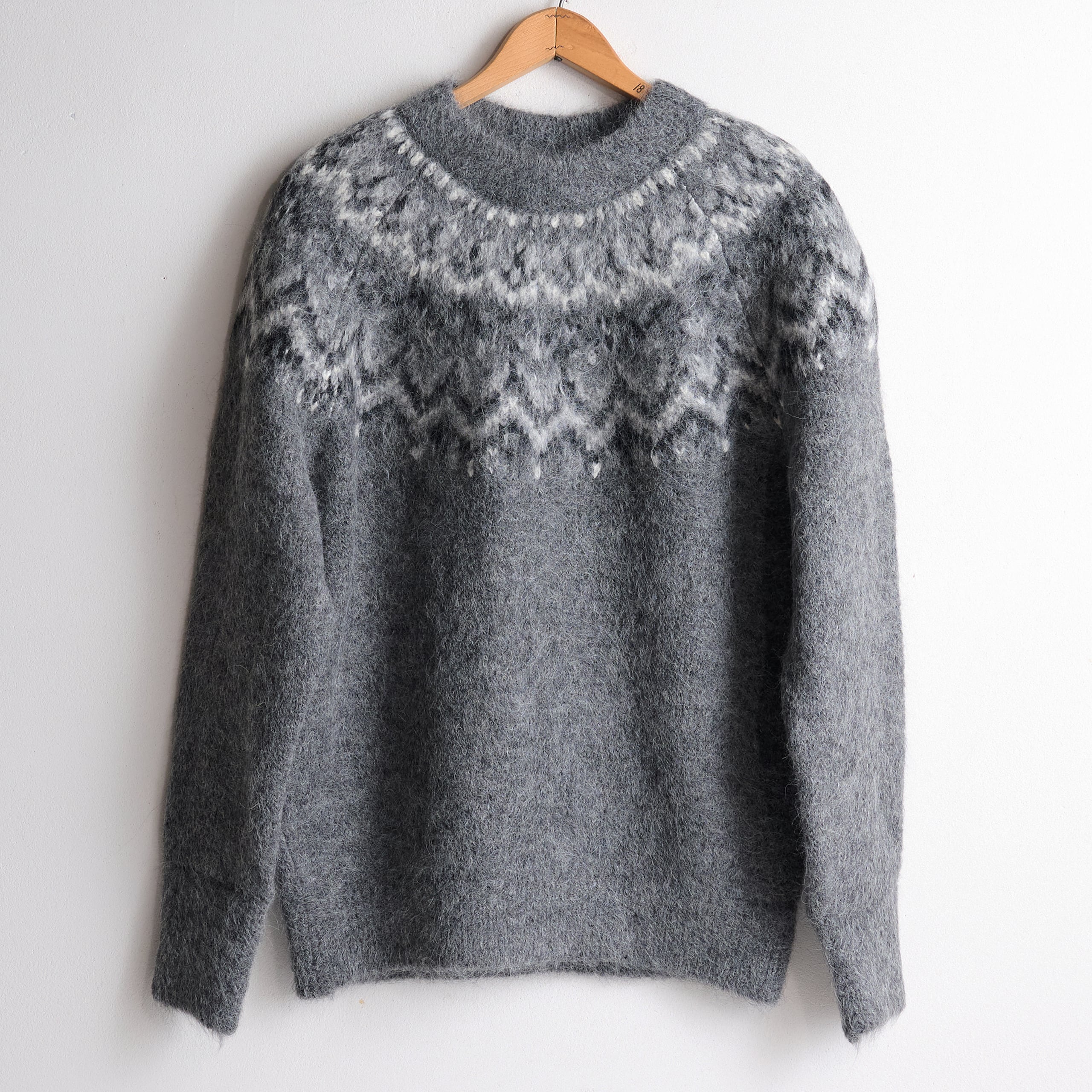 SLOANE スローン 3Gヨーク編み アルパカ×ウール ノルディッククルーネック SL10W-981 グレイ メンズ5サイズ