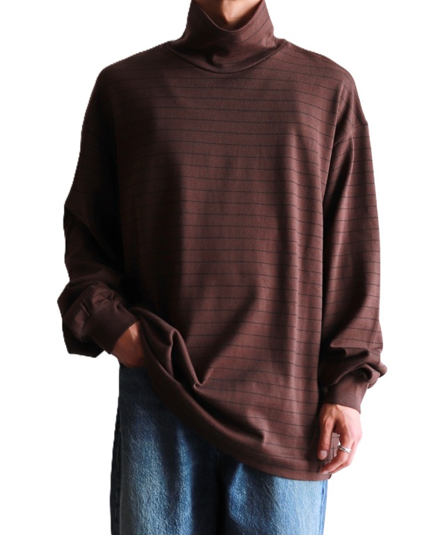 UNIVERSAL PRODUCTS. /  BORDER TURTLE NECK L/S T-SHIRT