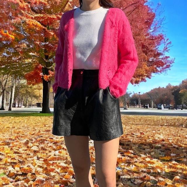 【LADIES】vintage leather short pants