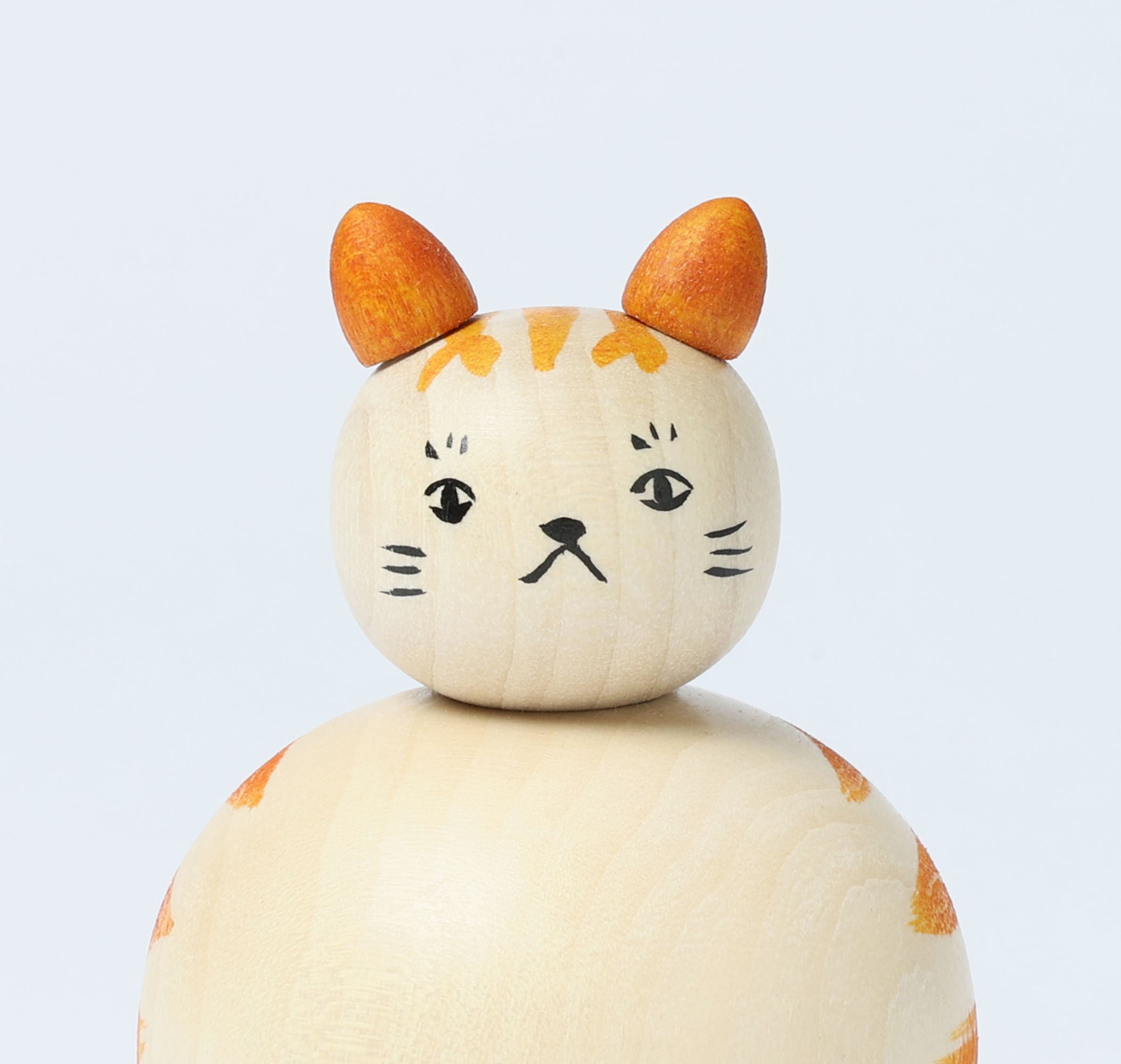 猫こけし-2】遠刈田系 小山芳美工人 7.5cm | Cat kokeshi doll, by