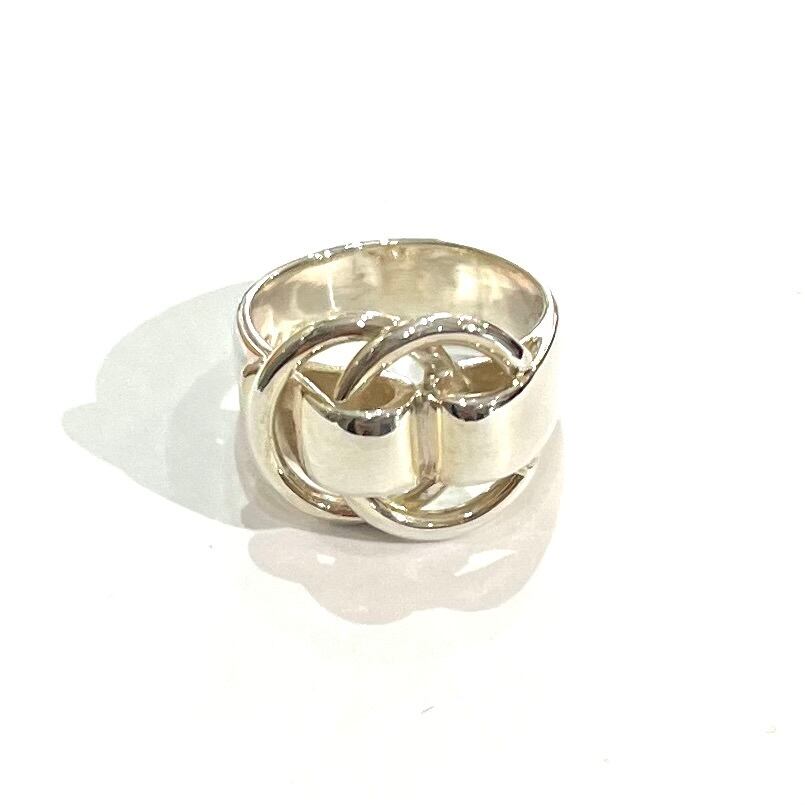 HERMES】エルメスリング 11.5-12号／シルバー925／結びのモチーフが