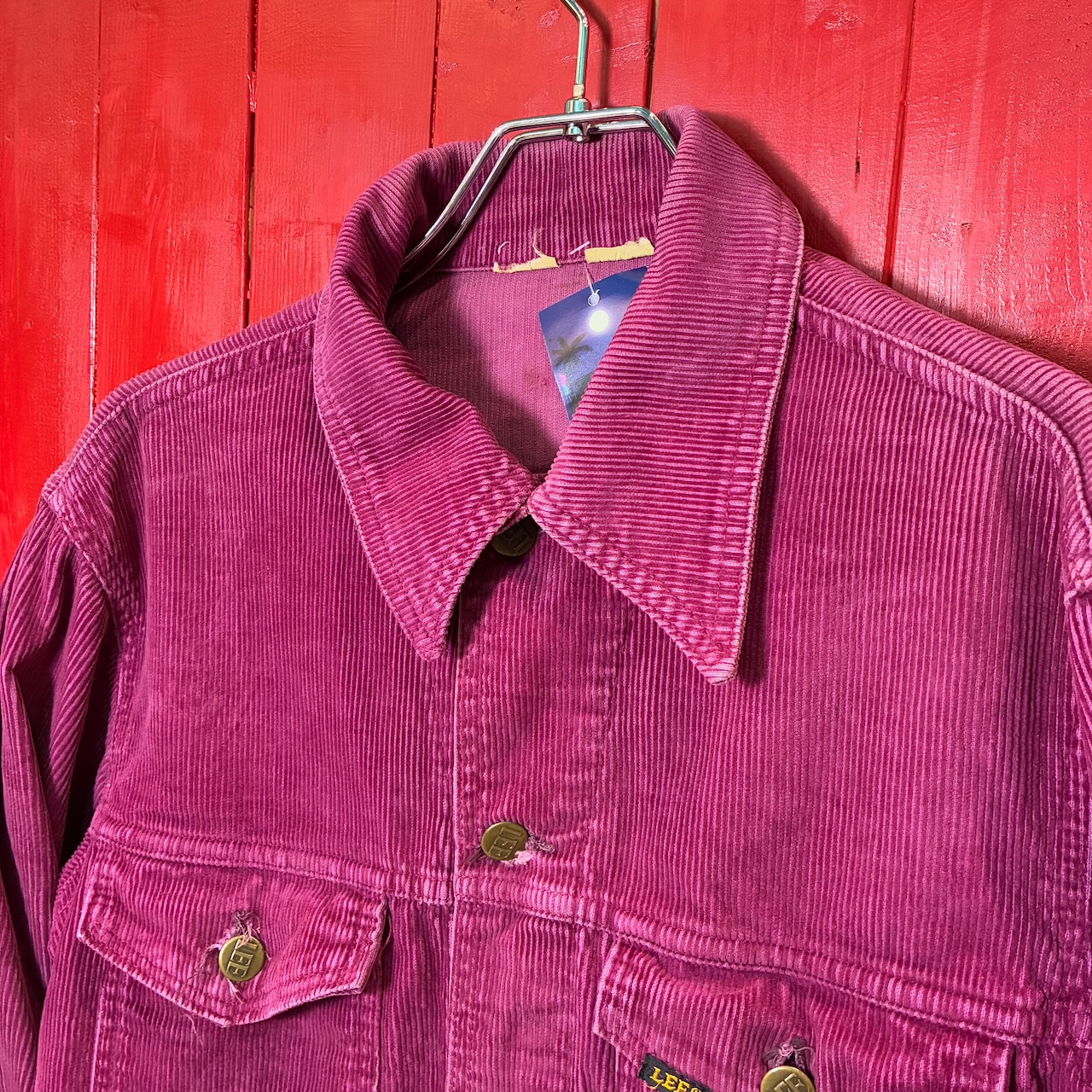 80s Lee コーデュロイ　トラッカージャケット　ワインレッド　短丈　