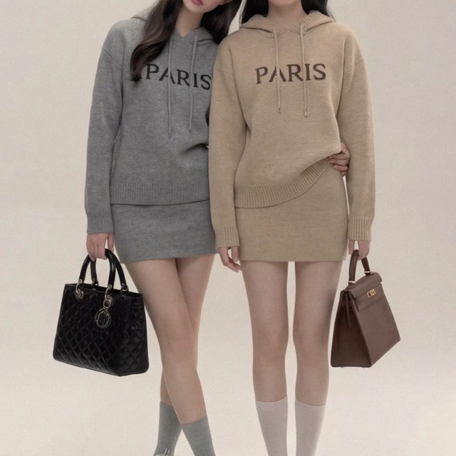 long sleeve logo print set-up m1639