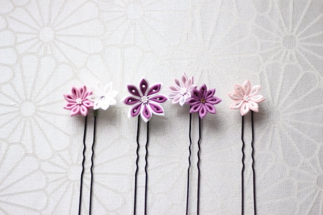 つまみ細工 コームとUピンのセット