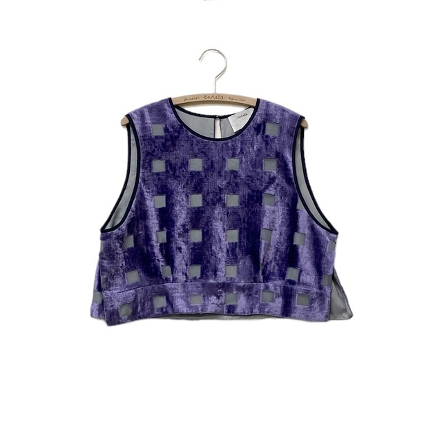 【"パリの街並み"柄 ベルベットベスト】VEST 003