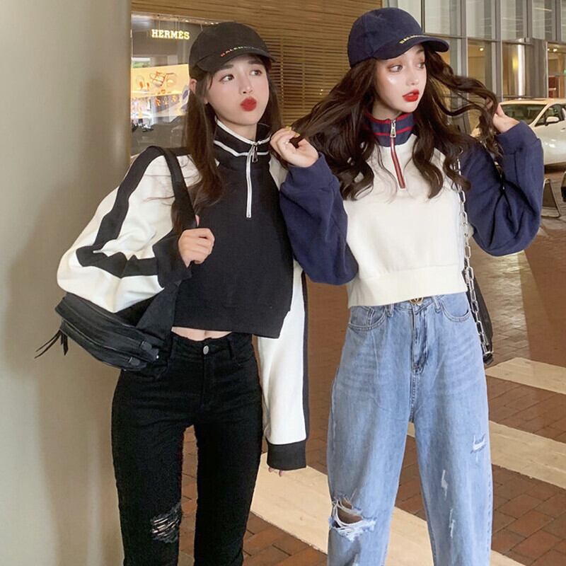 カラーストライプセーター ルーズトップス ロング 大人ガーリー スウィート キュート カジュアル ガールズファッション55294619411